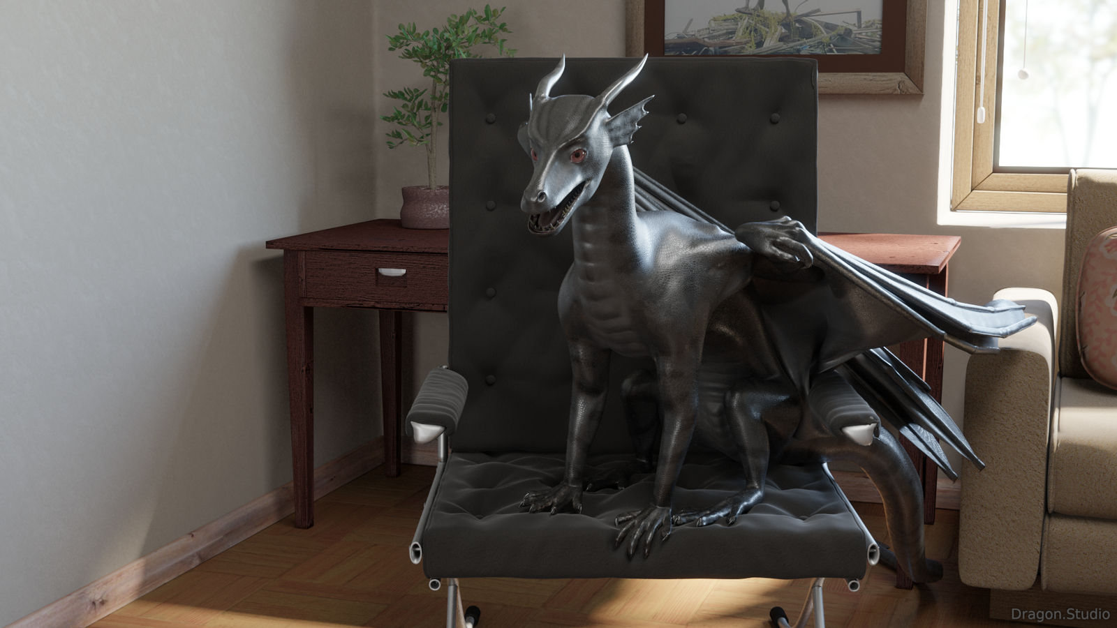 [1/8] Dragon sitting in the chair Dragon.Studio